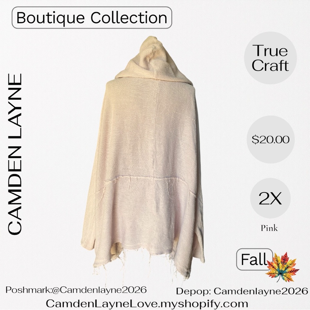 True Craft Light Pink Distressed  Cardigan - Picture 4 of 9